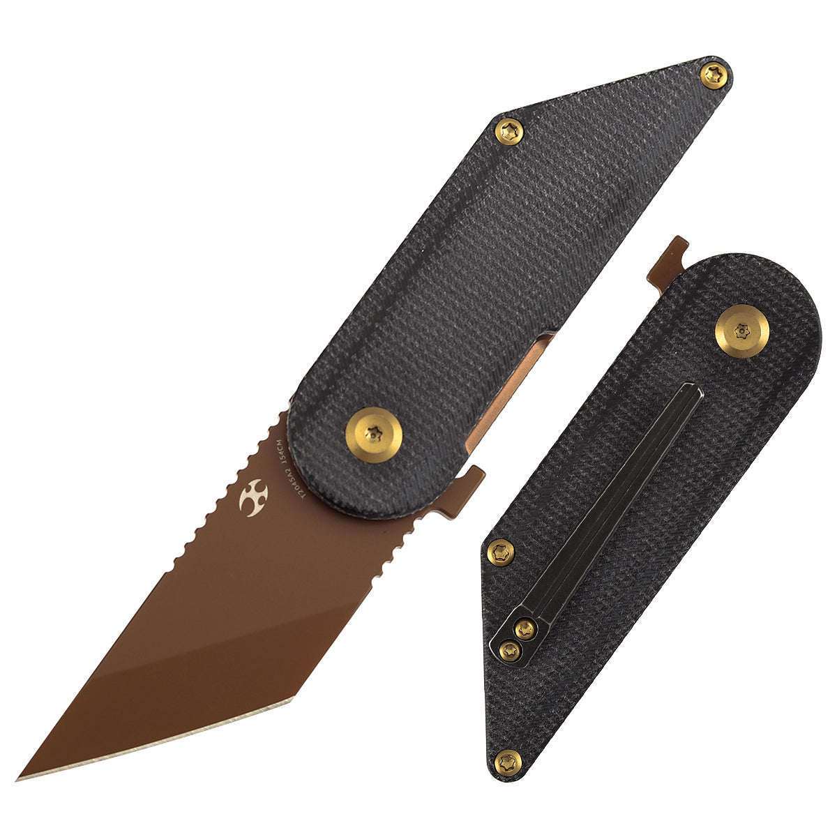 Kansept Dash T2045A2 front view – 2.26" Rose Gold 154CM Kiridashi folding knife