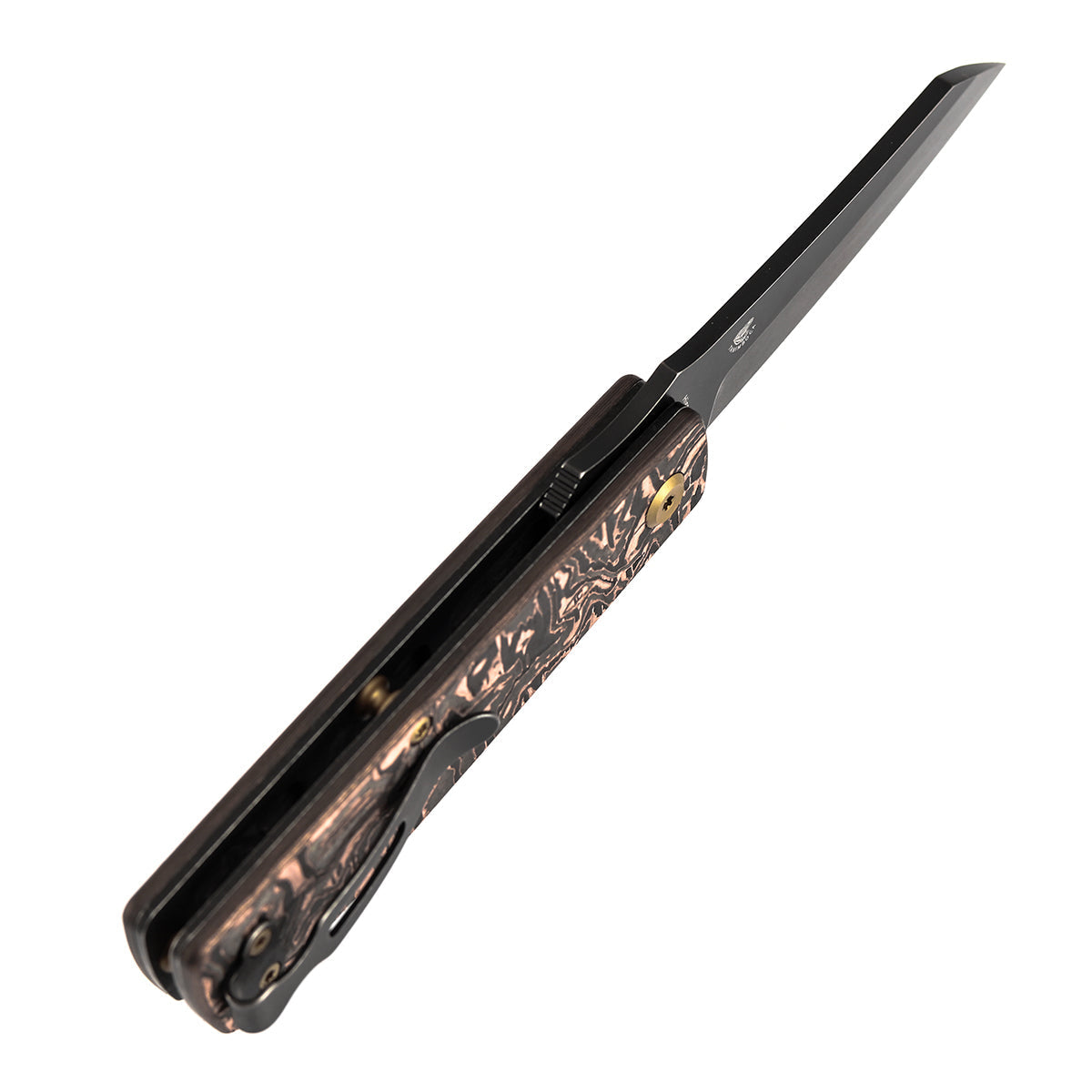Kansept Higonokami T2135A2 blade detail – blackwash 154CM cleaver