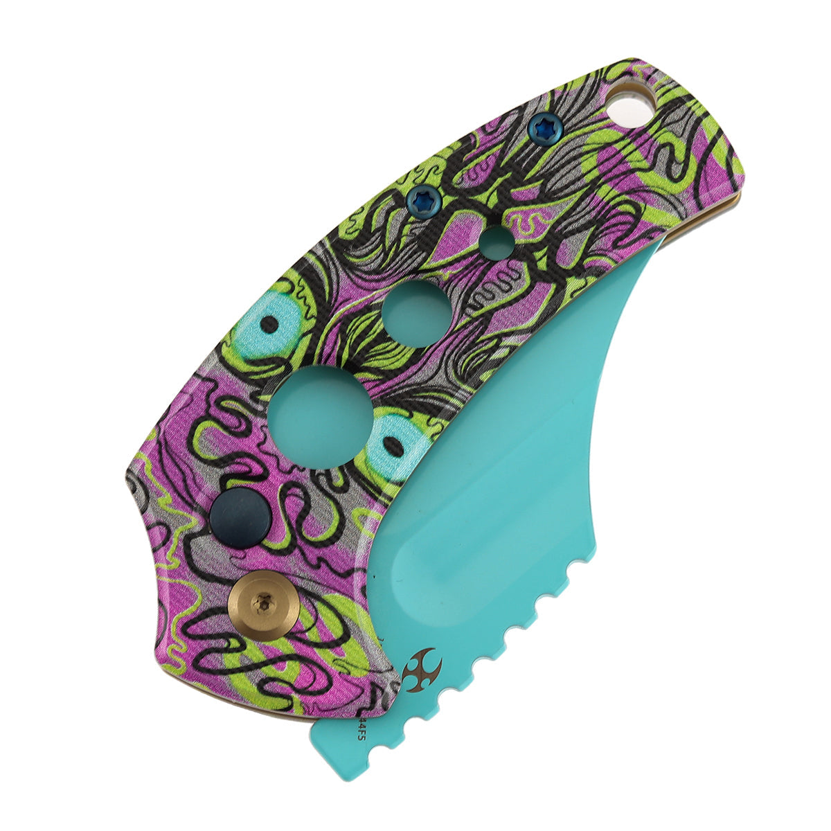 Kansept Wasp T2144F5 jade G10 handle with purple Undead print scales