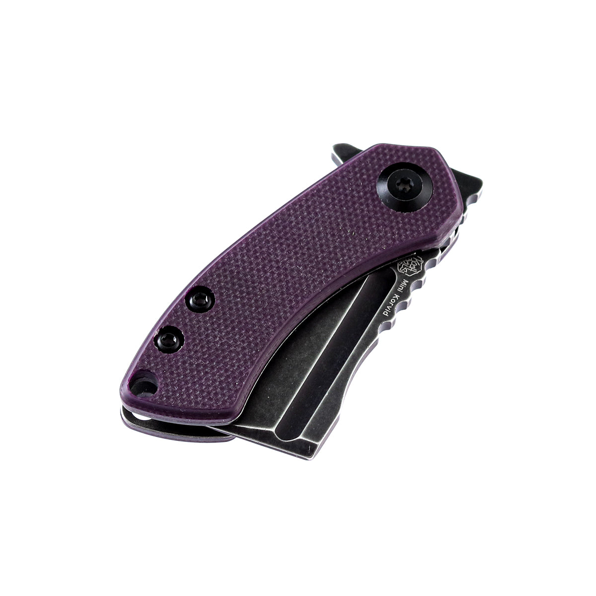 Kansept Mini Korvid T3030A3 blade detail – gray TiCn 154CM cleaver