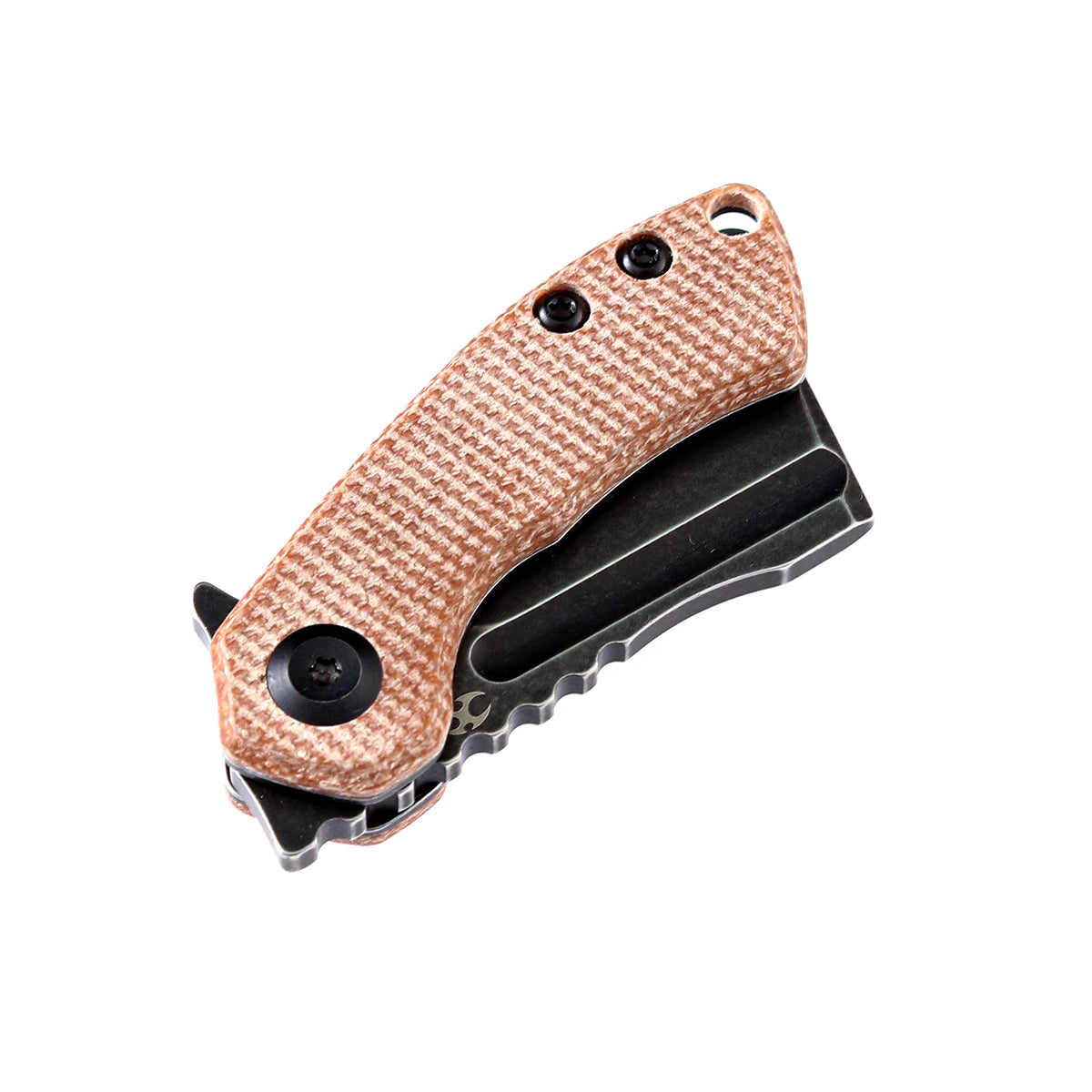 Kansept Mini Korvid T3030A5 blade detail – black TiCn 154CM cleaver