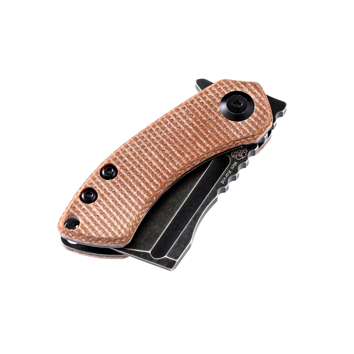 Kansept Mini Korvid T3030A5 brown Micarta handle scales