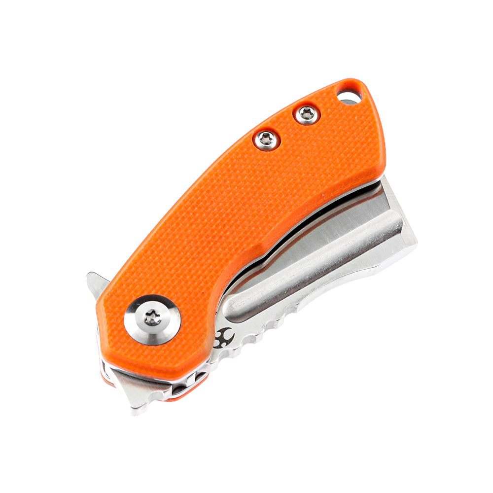 Kansept Mini Korvid T3030A6 blade detail – satin 154CM cleaver