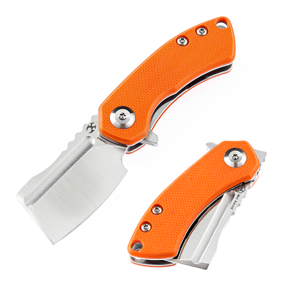 Kansept Mini Korvid T3030A6 front view – 1.45" satin 154CM cleaver folding knife