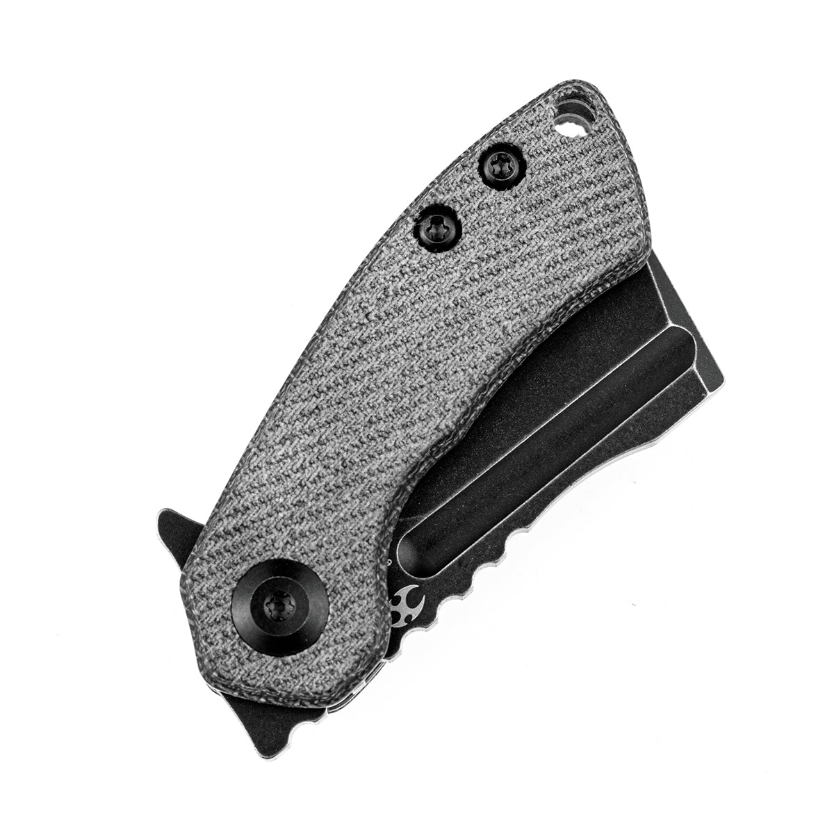 Kansept Mini Korvid T3030A9 blade detail – black TiCn 154CM cleaver