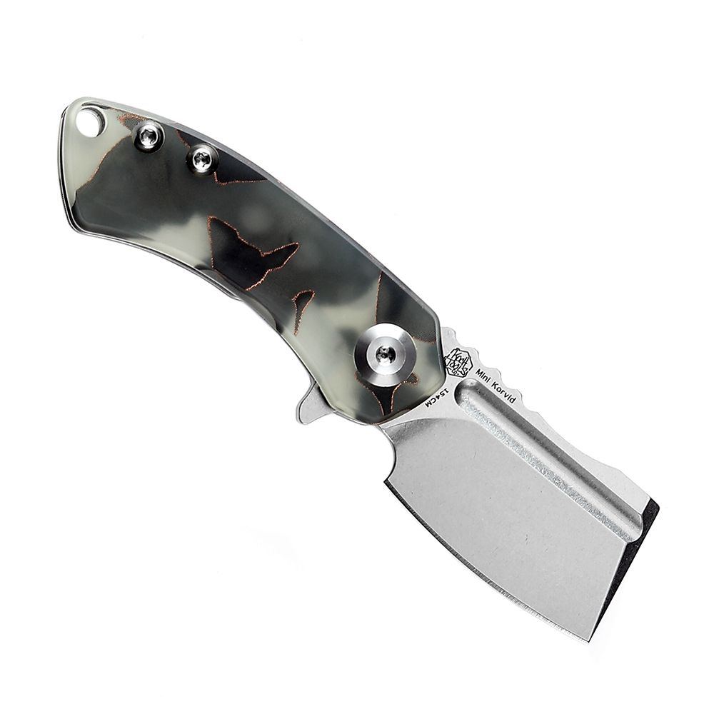 Kansept Mini Korvid T3030B5 open position showing 154CM cleaver blade