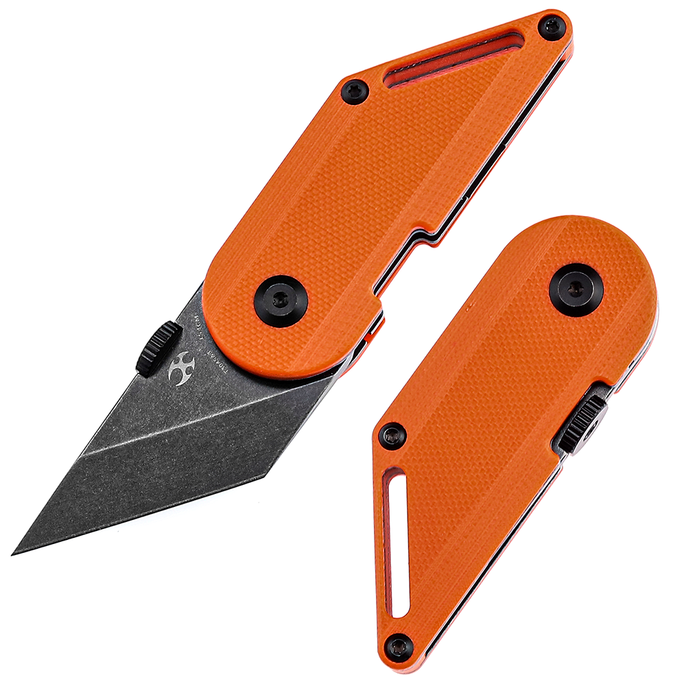 Kansept Dash T3045A3 front view – 1.69" Black Stonewashed 154CM Tanto folding knife