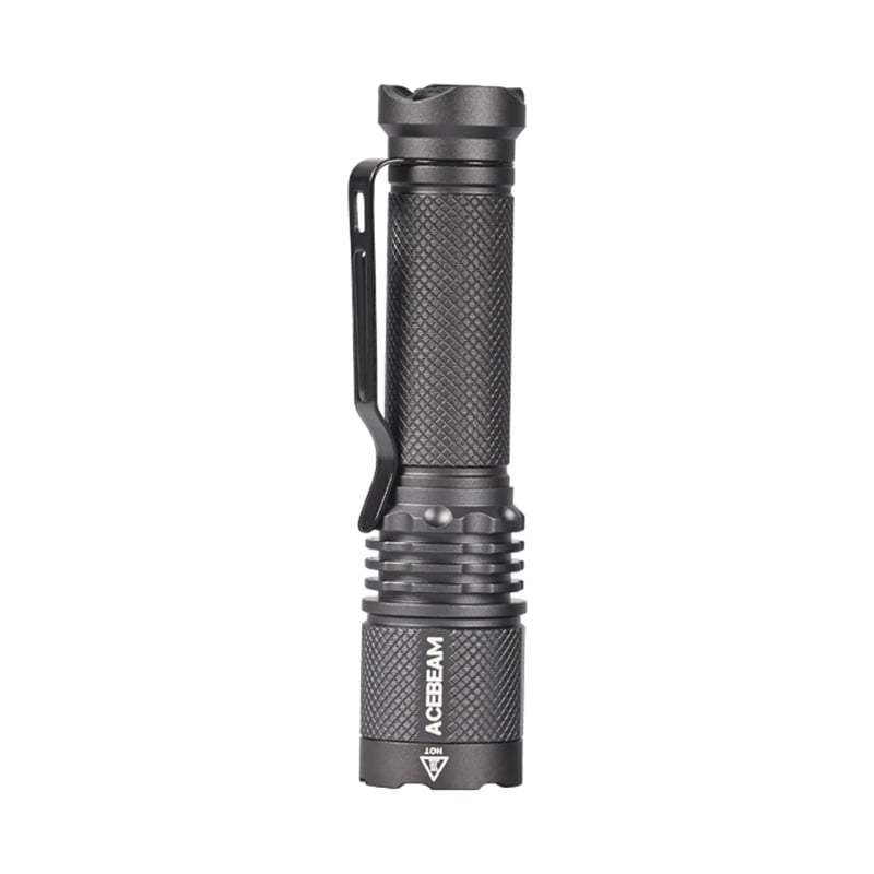 Acebeam TAC AA Nichia 519A (TACAA-Nichia-Black) side view with pocket clip