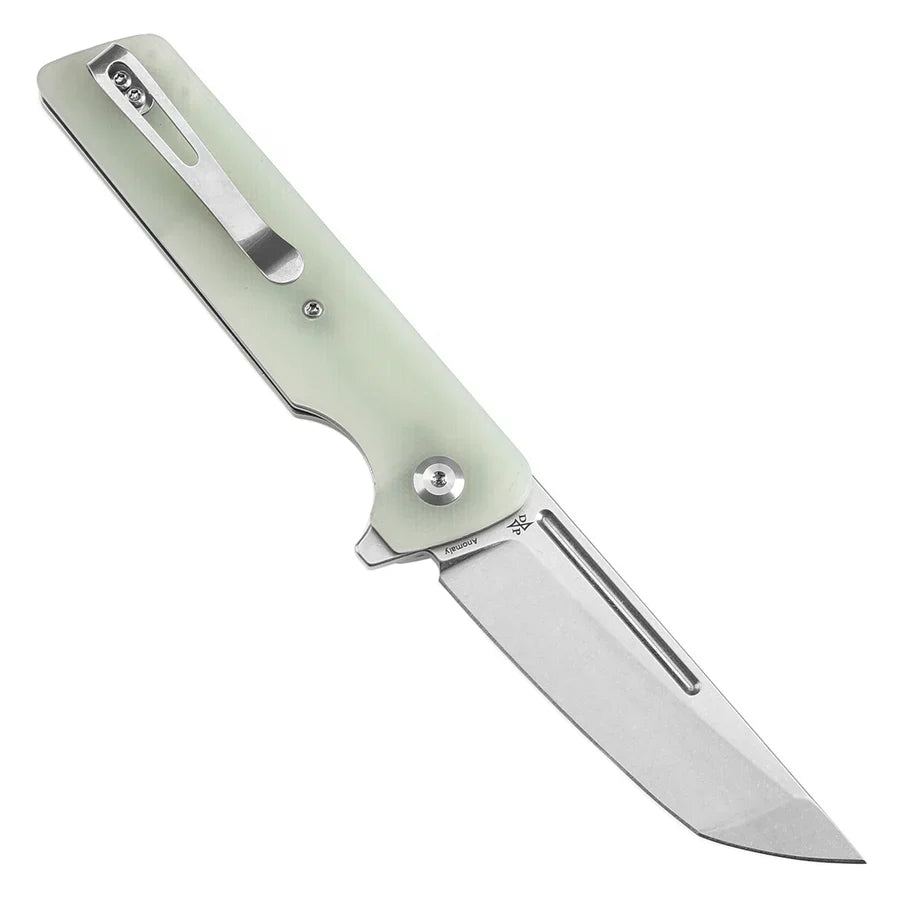Tenable Anomaly T2038T4 – 3.14" Stonewashed Nitro-V Tanto Blade, Jade G10 Handle with Liner Lock