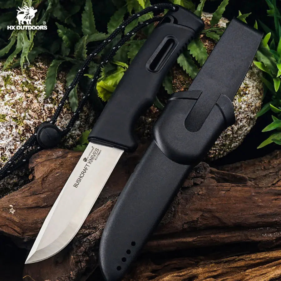 HX Outdoors Survival Master 4 TD-21B black PP and TPR non-slip handle detail