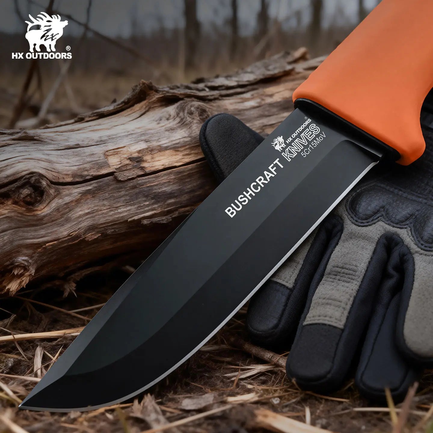 HX Outdoors Survival Master 4 TD-21F V-grind edge detail