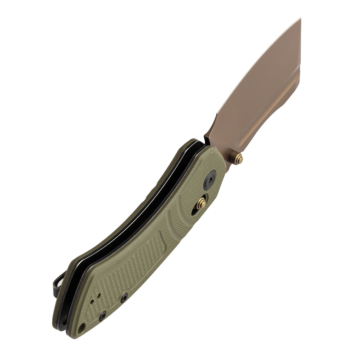 Kansept Korvid V TE2030V2 blade detail – rose gold coated D2 cleaver