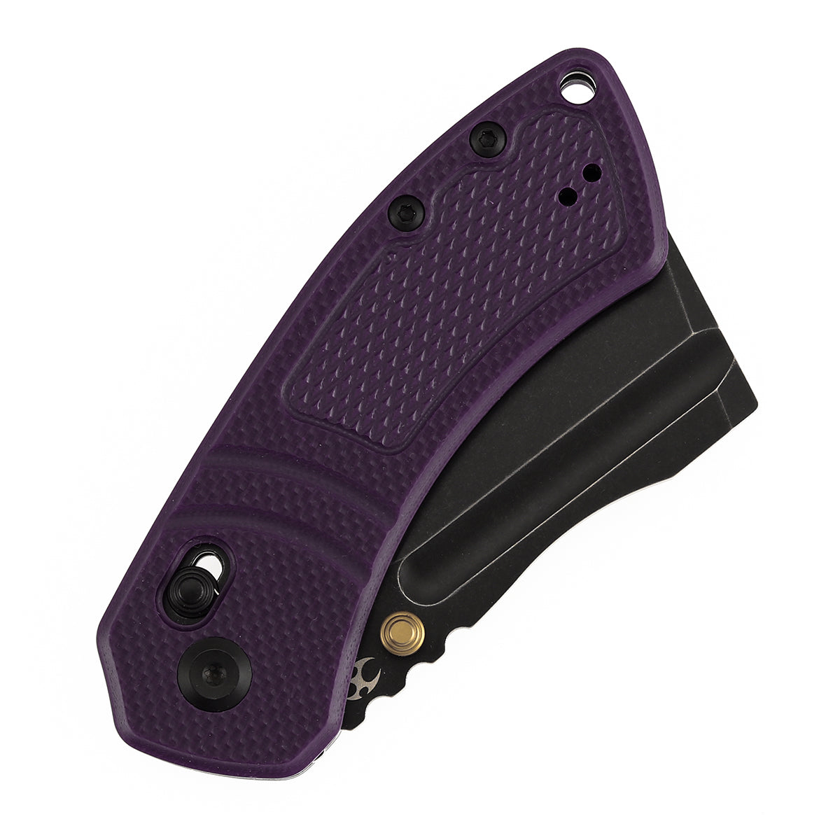 Kansept Korvid V TE2030V3 purple diamond pattern G10 handle scales