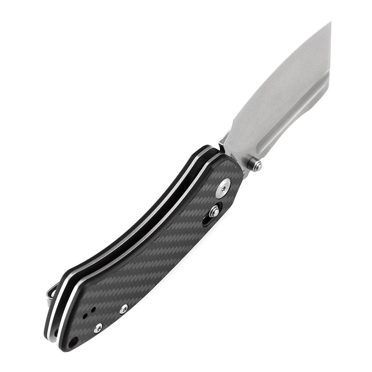Kansept Korvid V TE2030V7 blade detail – stonewashed D2 cleaver