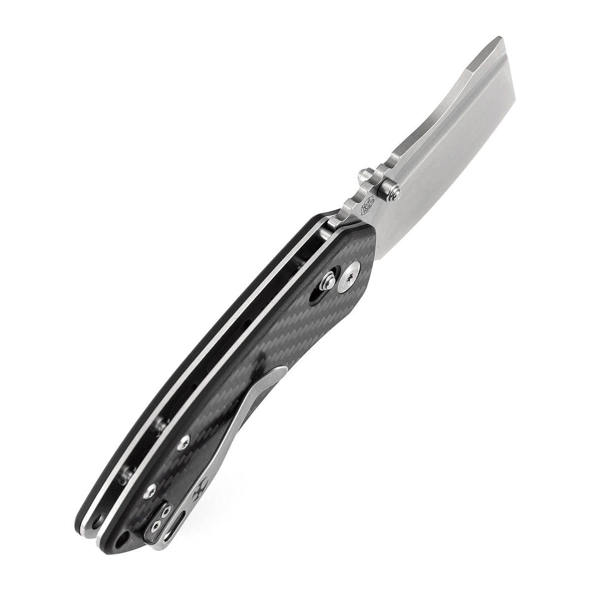 Kansept Korvid V TE2030V7 twill carbon fiber and G10 handle scales