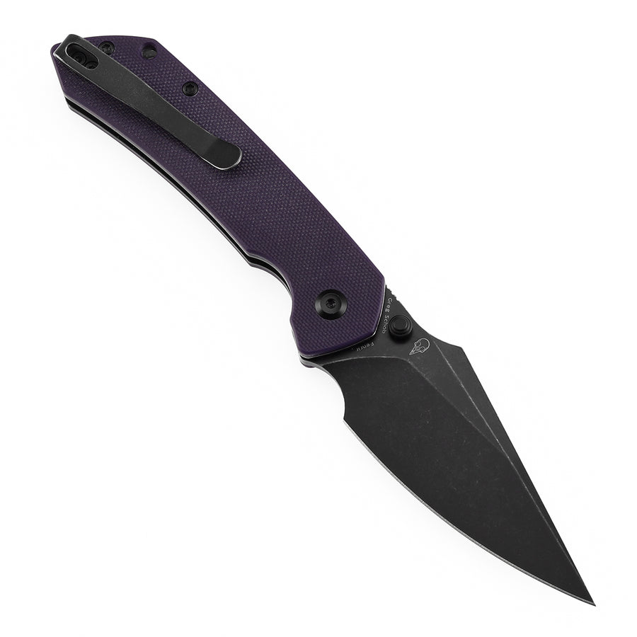 Tenable Fenrir T1034F10 open position showing blackwash 14C28N harpoon blade