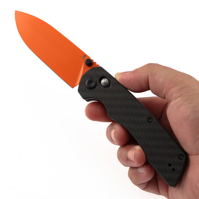 Tenable Kryo T1001V12 view 9 – full-size EDC crossbar lock folder, orange colorway