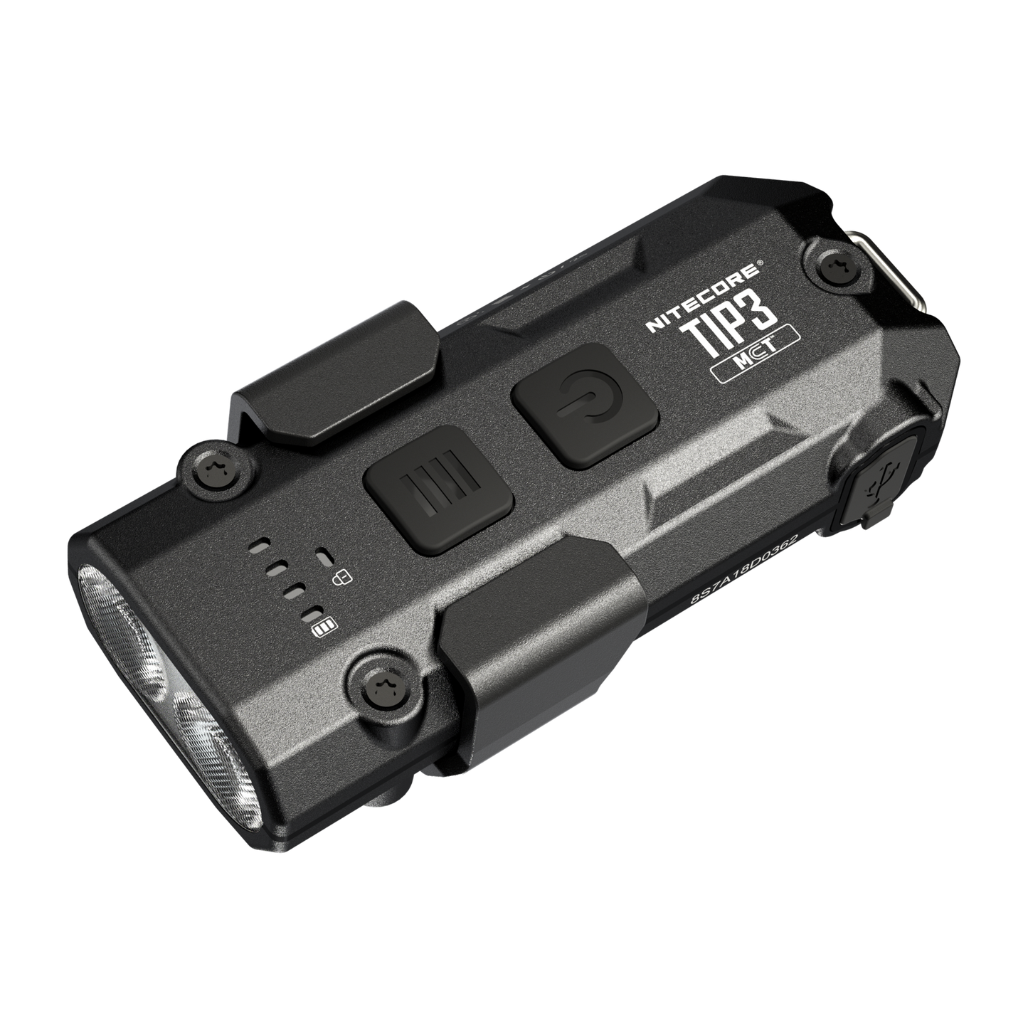 Nitecore TIP3 black USB-C rechargeable keychain flashlight
