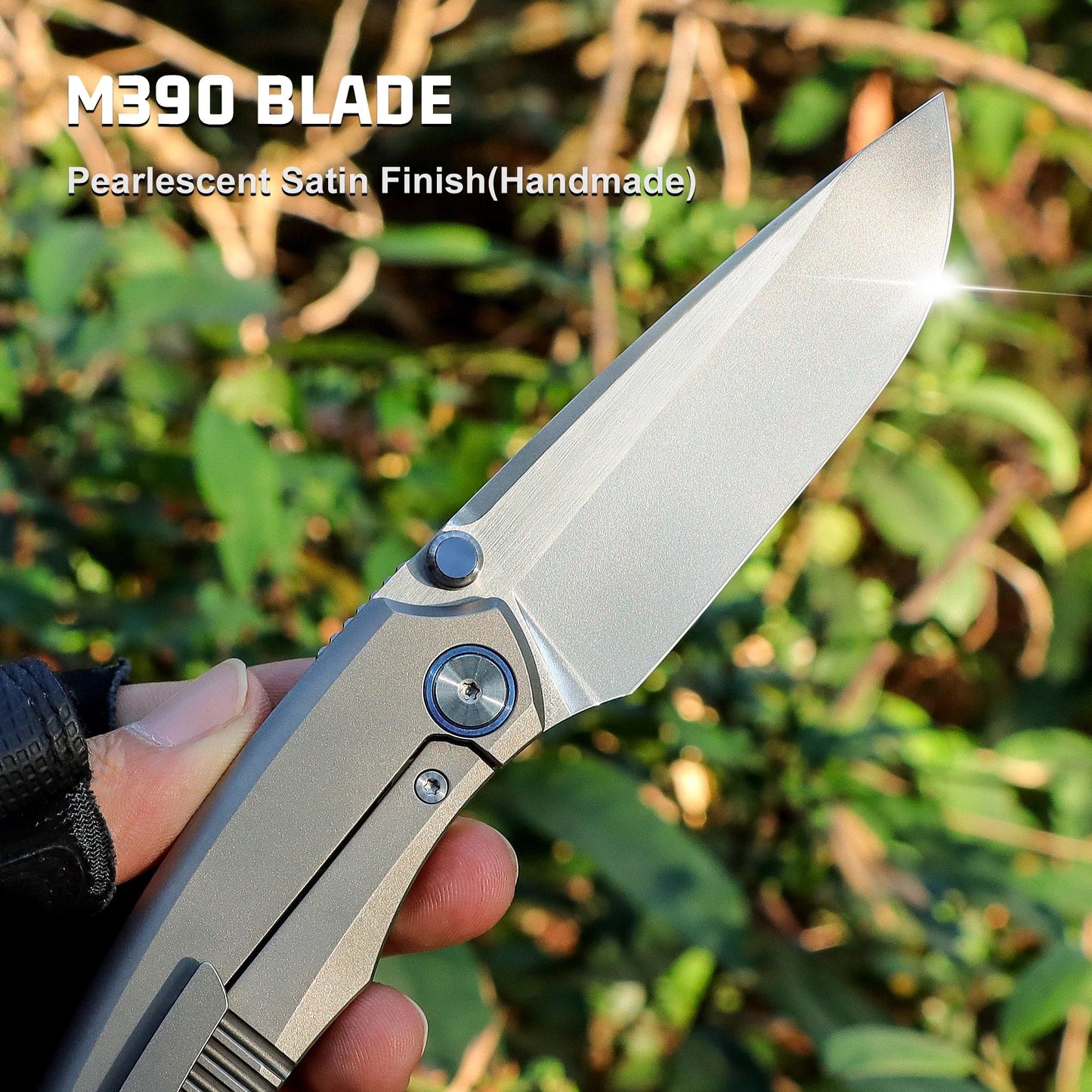 Remette Wild Species WD108-G Folding Knife – 3.6" M390 Blade, Titanium Handle