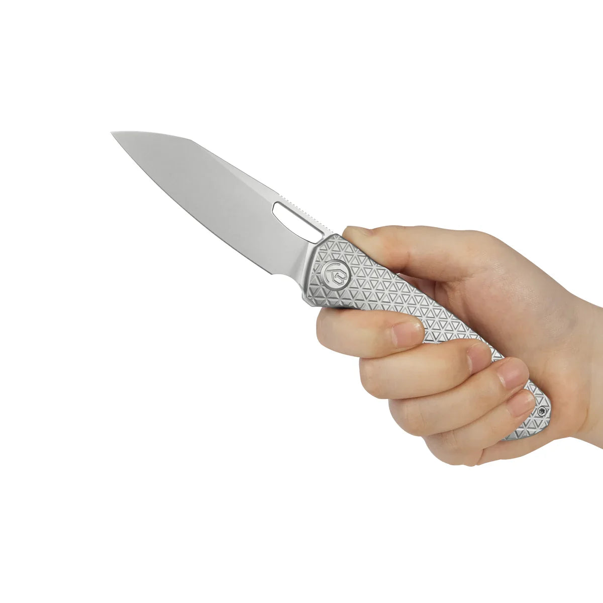 KB Socius Folding Knife 3.46" S90V Tanto Blade Gray Titanium Handle KB300A