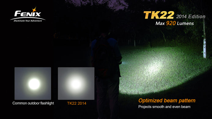 Fenix TK22 (2014 Edition) 1 x 18650 / 2 x CR123A CREE XM-L2 U2 920 Lumen LED Flashlight