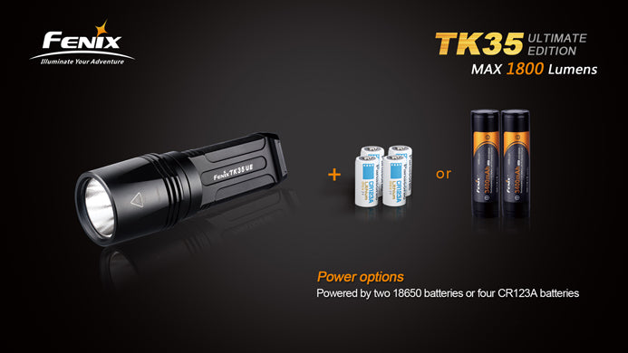 Fenix TK35 Ultimate Edition 2 x 18650 / 4 x CR123A CREE MT-G2 1800 Lumen LED Flashlight