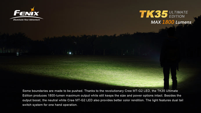 Fenix TK35 Ultimate Edition 2 x 18650 / 4 x CR123A CREE MT-G2 1800 Lumen LED Flashlight