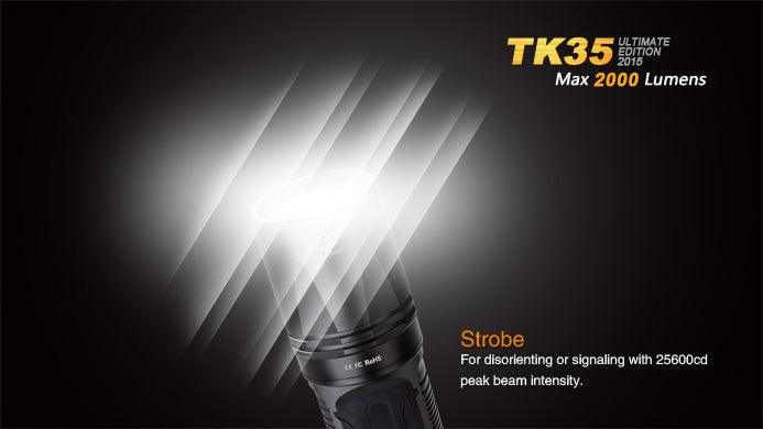Fenix TK35UE Ultimate Edition 2015 2x 18650 / 4x CR123A 2000 Lumens CREE XHP 50 LED Flashlight