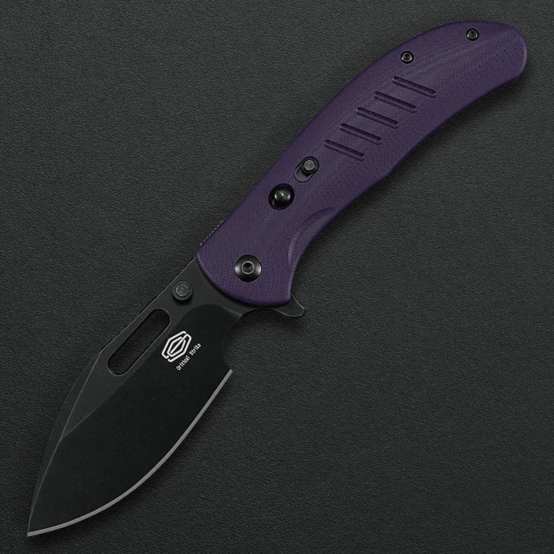 Critical Strike TL505-PLBW front view – 2.91" Black Stonewash VG10 folding knife