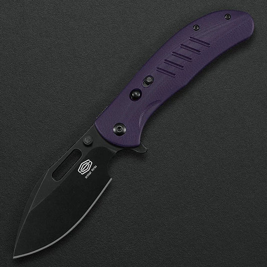 Critical Strike TL505-PLBW front view – 2.91" Black Stonewash VG10 folding knife