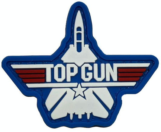 Fighter Jet Emblem Morale Patch TP-ZDJ-NV front view – 2.36″ x 1.89″ navy blue and white die-cut jet 3D PVC patch