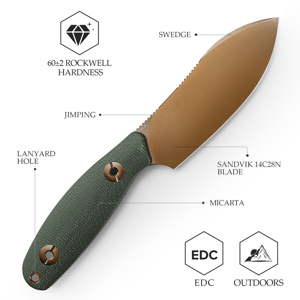 TRIVISA Aubergine-GM JM05-GM-14 with black sheath – drop point fixed blade