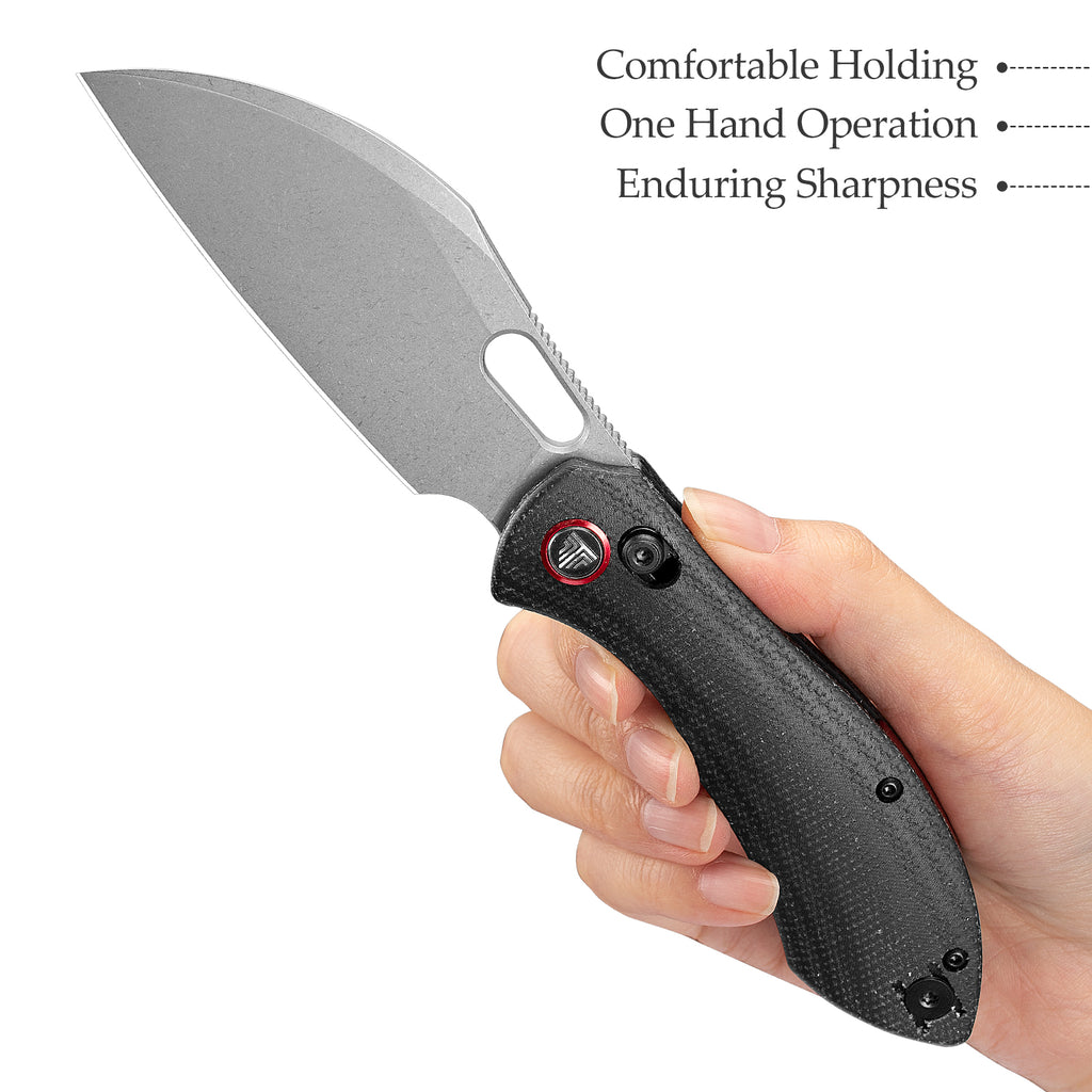 TRIVISA Batwing-BM/L JM10L-BM-14 open position – 14C28N sheepfoot blade and crossbar lock