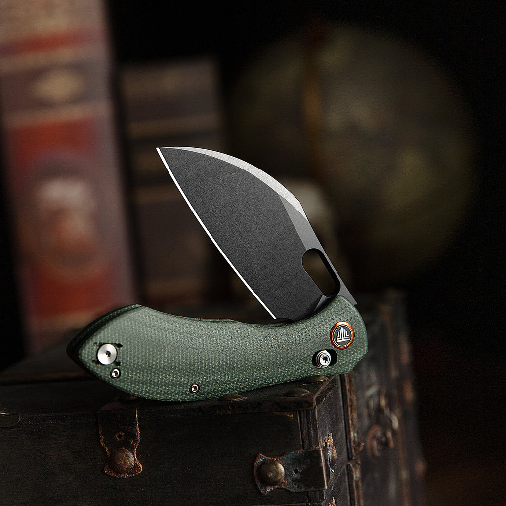 TRIVISA Batwing-GM JM10L-GM-14 3.4" sheepfoot lock knife with Micarta handle