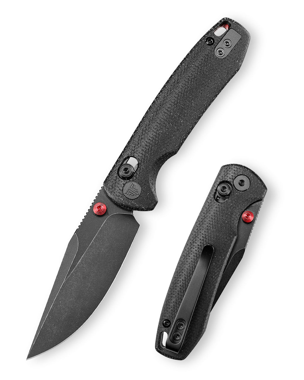 TRIVISA Butterfly-BM JM06-BM-14 black folding lock knife with Micarta handle