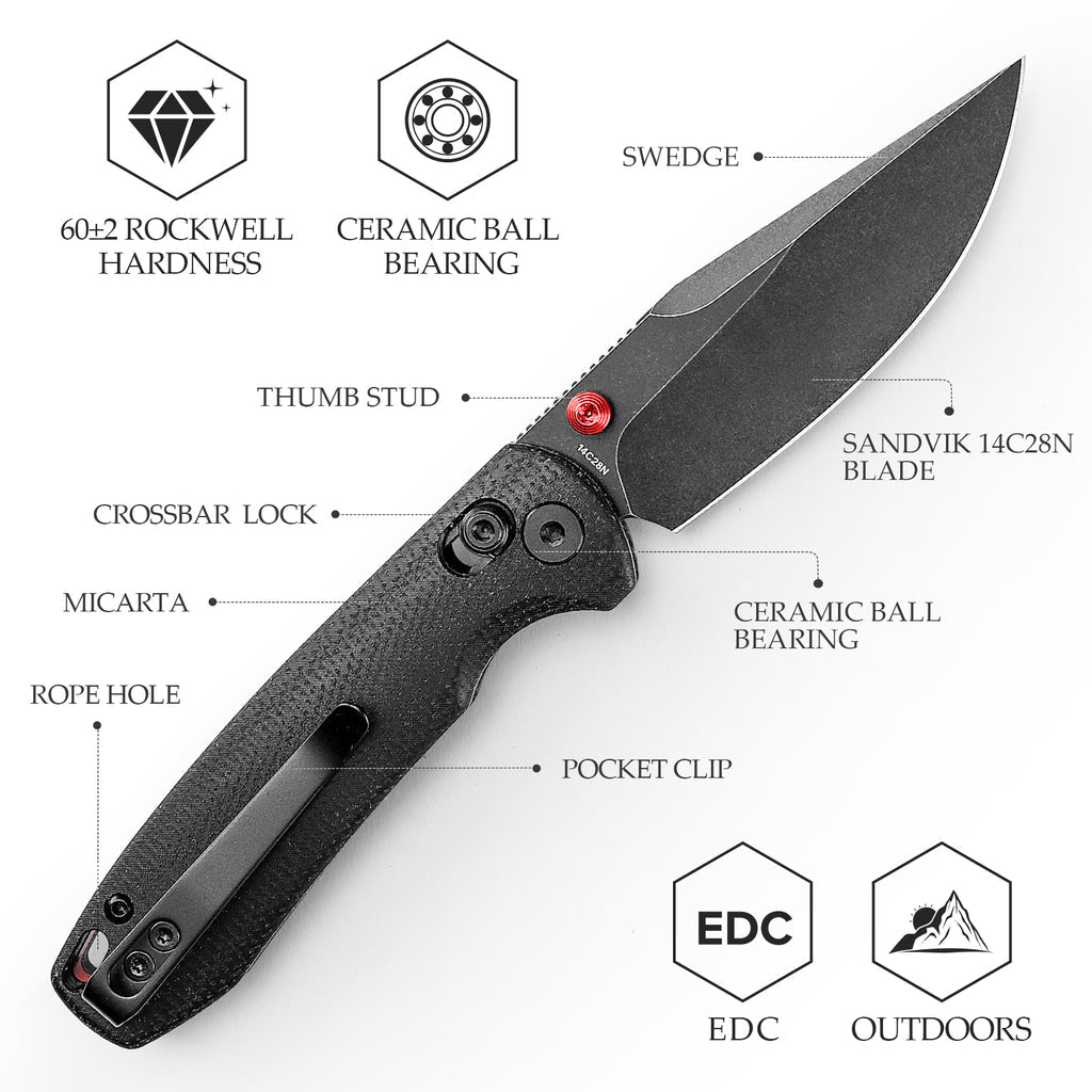 TRIVISA Butterfly-BM JM06-BM-14 folding knife with clip point blade and crossbar lock