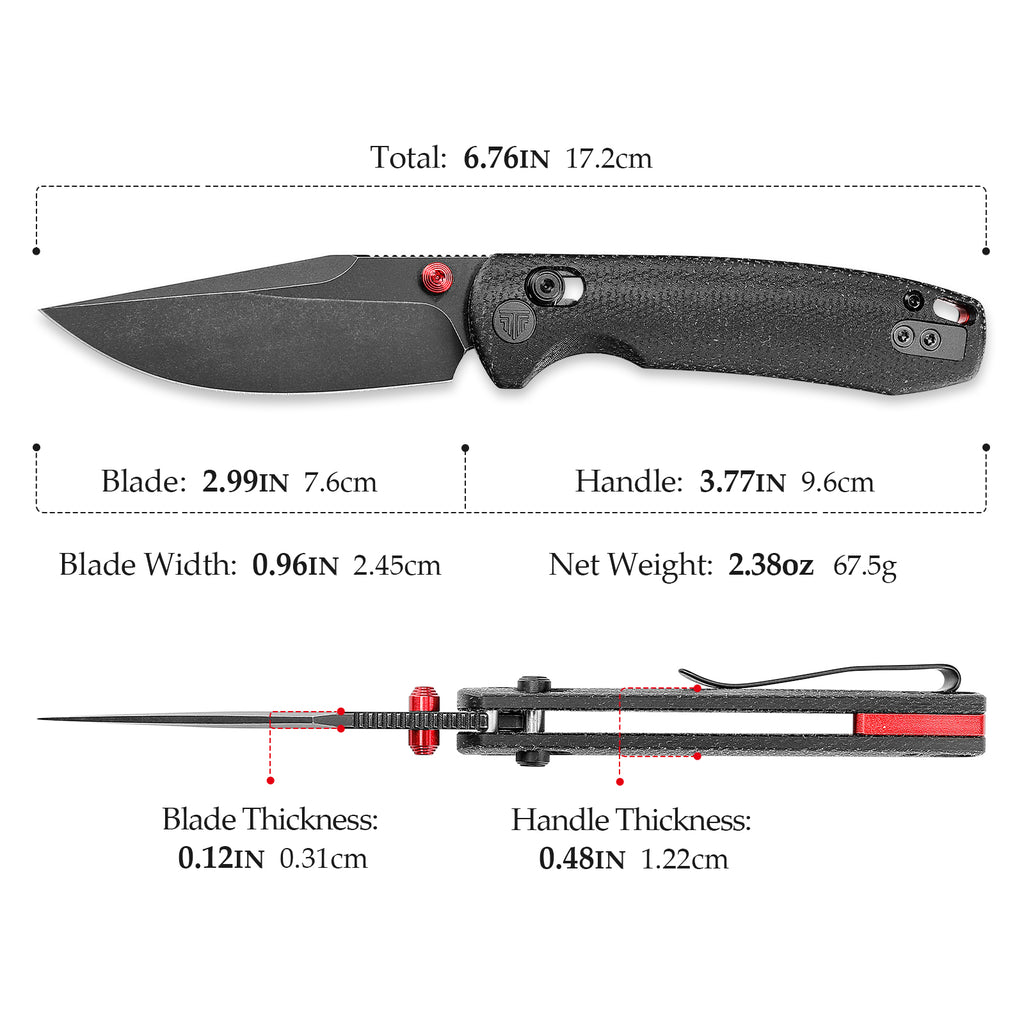 TRIVISA Butterfly-BM JM06-BM-14 black lock knife with textured handle and blade details