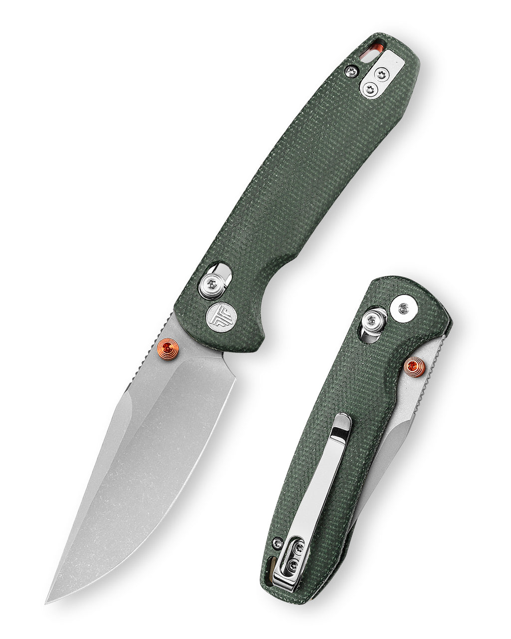 TRIVISA Butterfly-GM JM06-GM-14 folding knife with Micarta handle and clip point blade