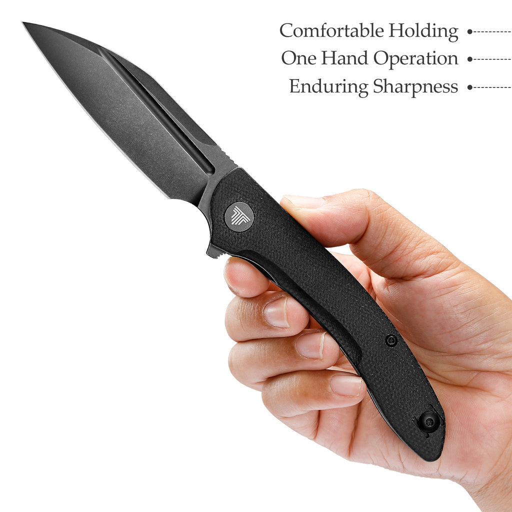 TRIVISA Cuckoo-BM TY30-BM-14 – 3.37" 14C28N Sheepfoot Liner Lock Knife with Micarta Handle