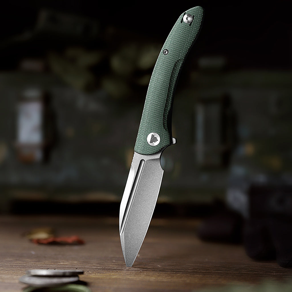 TRIVISA Cuckoo-GM TY30-GM-14 3.37" sheepfoot liner lock knife with Micarta handle