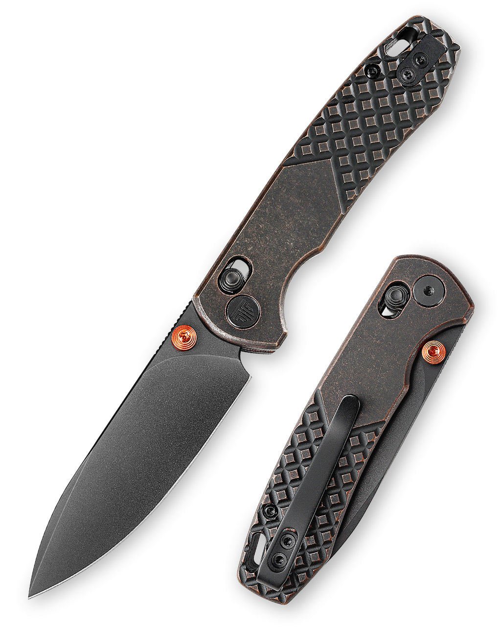 TRIVISA Dragonfly-CU JM03-CU-14 folding knife with copper handle and black drop point blade