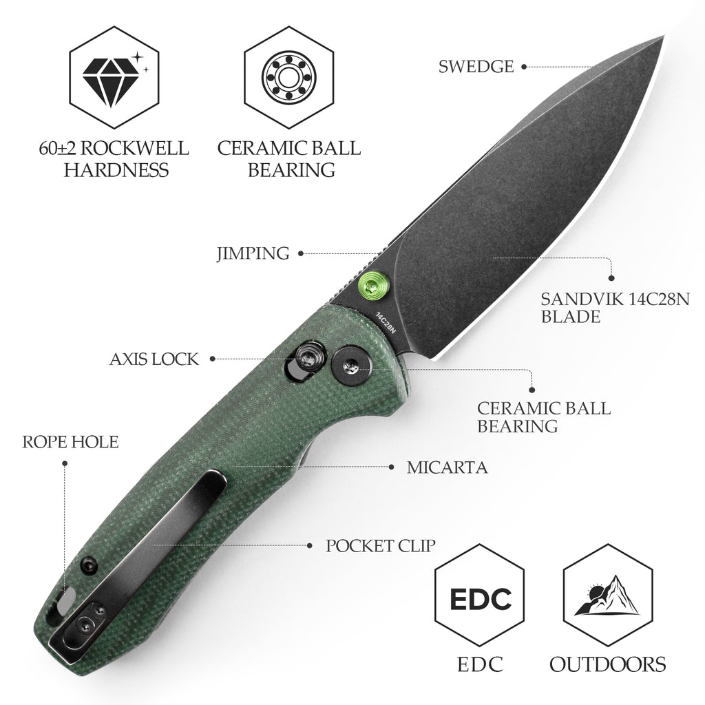 TRIVISA Dragonfly-GM JM03-GM-14 blade detail – black stonewash 14C28N drop point