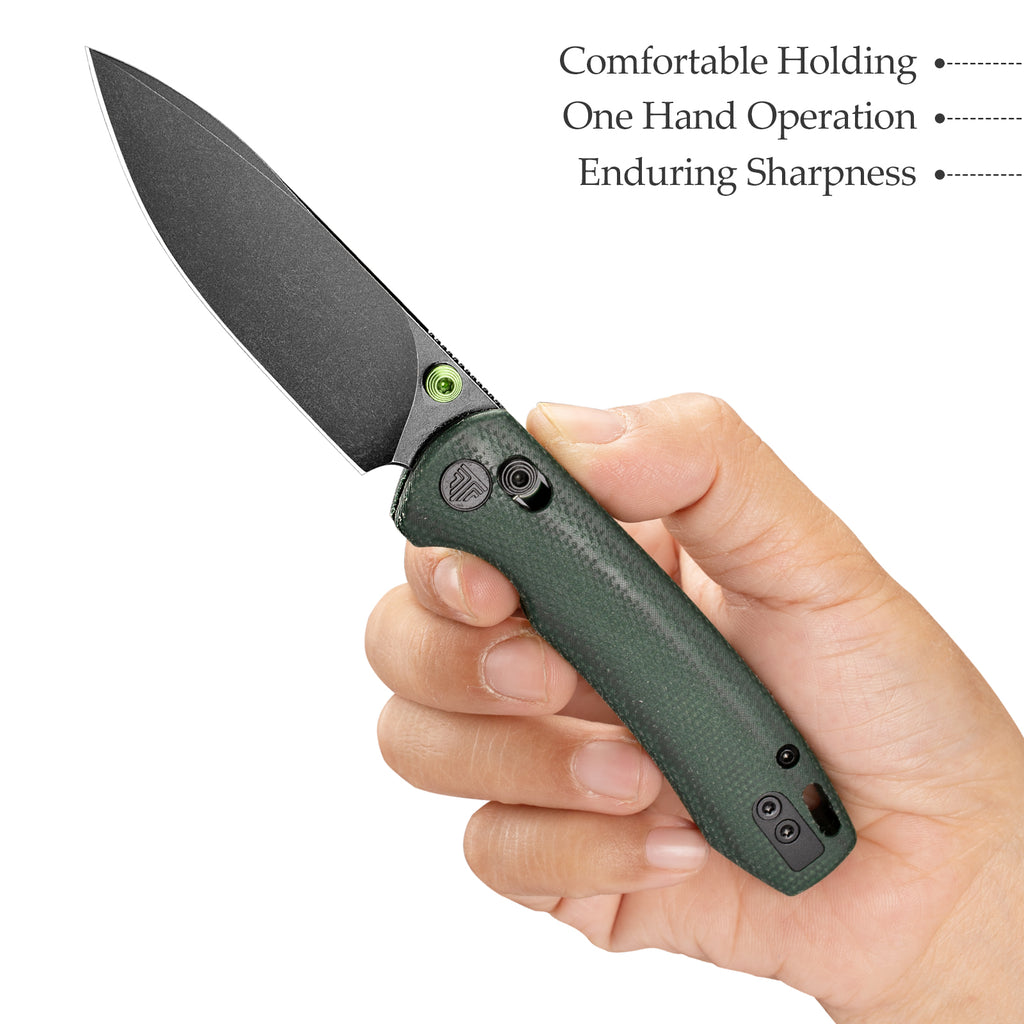 TRIVISA Dragonfly-GM JM03-GM-14 micarta handle and reversible pocket clip detail