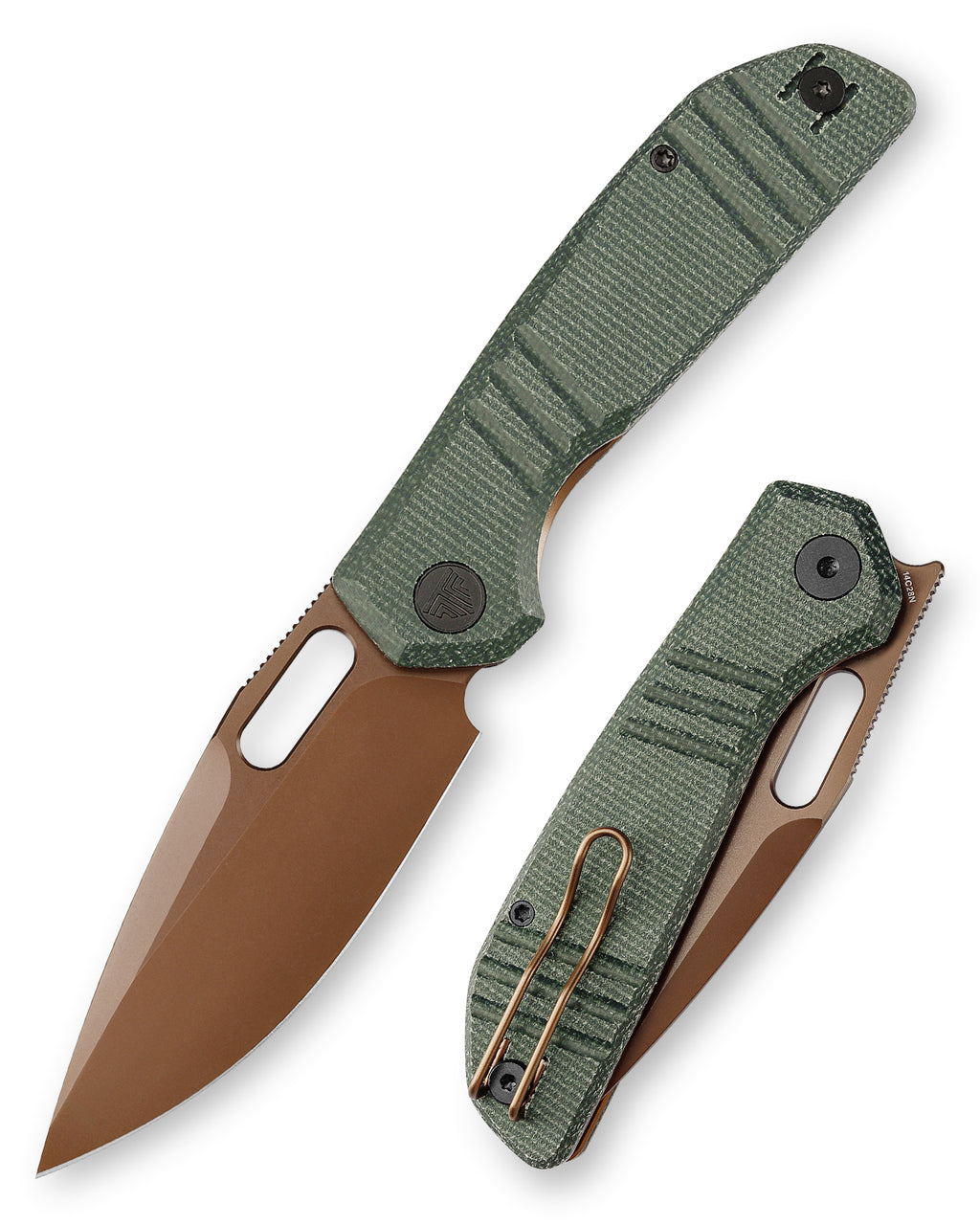 TRIVISA Gecko-GM JM04-GM-14 3.4" drop point liner lock knife with Micarta handle