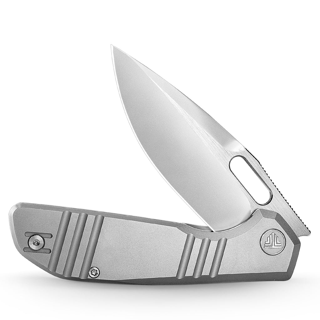 TRIVISA Gecko-P JM04-P-M – 3.4" M390 Drop Point Liner Lock Knife with Titanium Handle