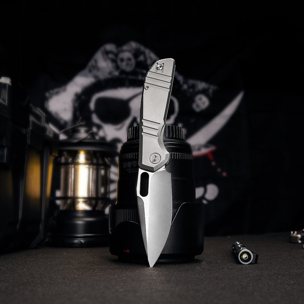 TRIVISA Gecko-P JM04-P-M 3.4" M390 drop point liner lock knife with titanium handle