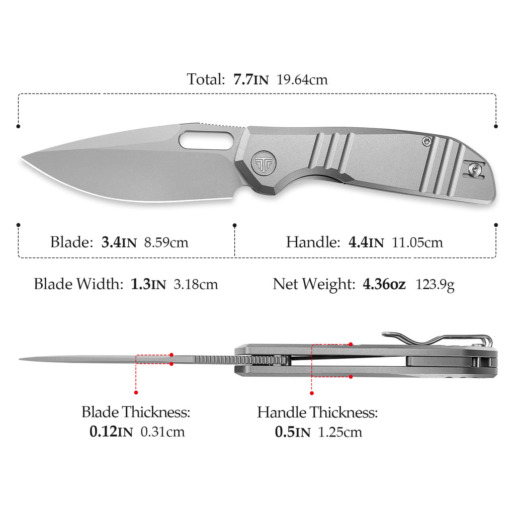 TRIVISA Gecko-S JM04-S-M 3.4" M390 Knife with Titanium Handle