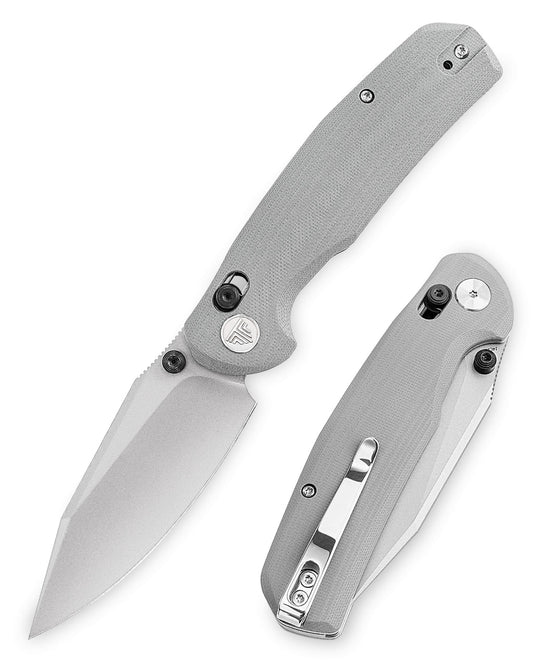 TRIVISA Hornet-03G JM01-GG-14 â€“ 3.34" 14C28N Drop Point Axis Lock Knife with G10 Handle