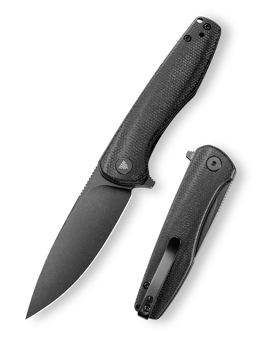 TRIVISA Hummingbird-BM JM07-BM-14 2.9" drop point liner lock knife with black Micarta handle