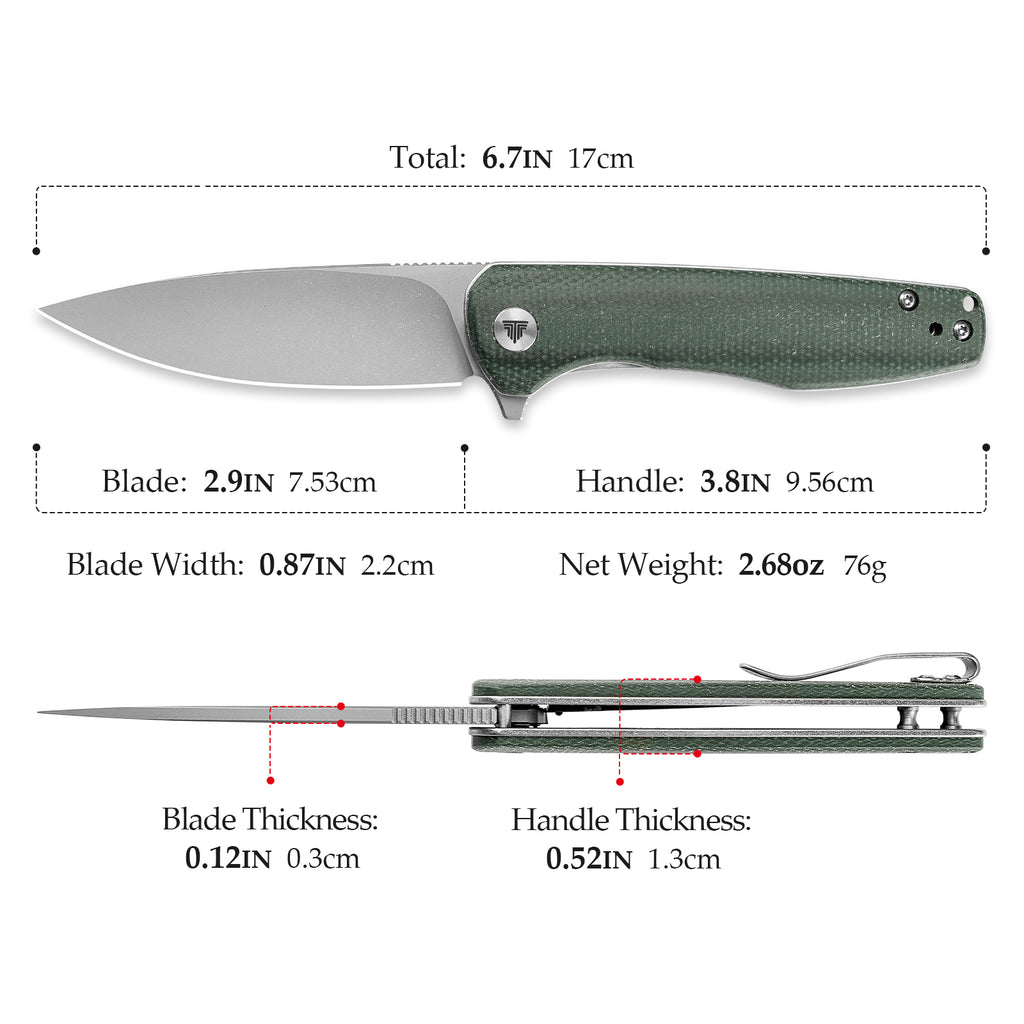 Side view of TRIVISA Hummingbird-GM JM07-GM-14 with open blade showing blade and handle design